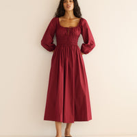 QUINTESSA DRESS -- DEEP CRIMSON