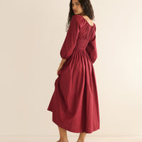 QUINTESSA DRESS -- DEEP CRIMSON