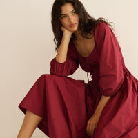 QUINTESSA DRESS -- DEEP CRIMSON