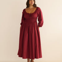 QUINTESSA DRESS -- DEEP CRIMSON
