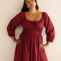 QUINTESSA DRESS -- DEEP CRIMSON