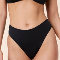 The 90s High Waist Bikini Bottom - Eco Nylon - Black