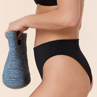 The 90s High Waist Bikini Bottom - Eco Nylon - Black