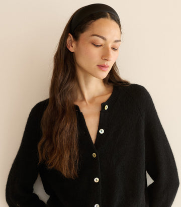 SESTRI HEADBAND -- BLACK SATIN