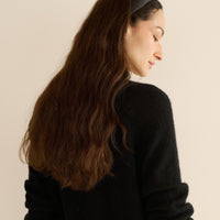SESTRI HEADBAND -- BLACK SATIN