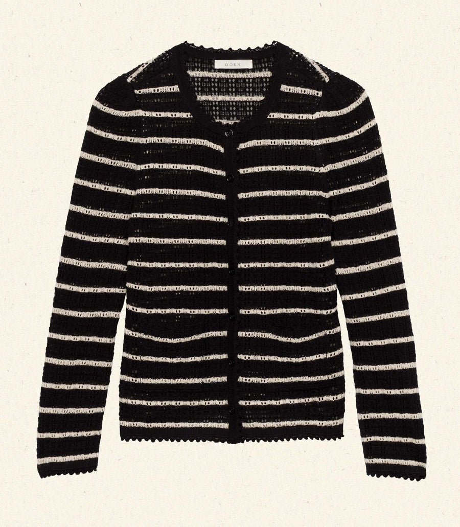 THERESE CARDIGAN -- NOIR ALLAIRE STRIPE