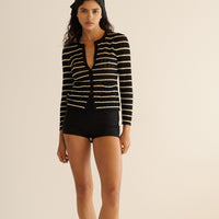 THERESE CARDIGAN -- NOIR ALLAIRE STRIPE