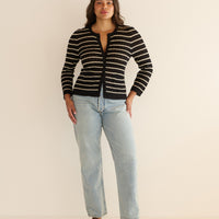THERESE CARDIGAN -- NOIR ALLAIRE STRIPE