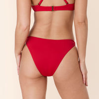 The Cheeky Bikini Bottom - Flat - Cherry Red