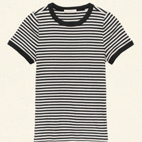 VIVI TEE -- BLACK NANTUCKET STRIPE