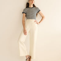 VIVI TEE -- BLACK NANTUCKET STRIPE