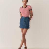 VIVI TEE -- ROUGE NANTUCKET STRIPE