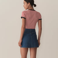 VIVI TEE -- ROUGE NANTUCKET STRIPE