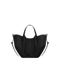 Cyme Mini - Textured Black with Ecru Stitching
