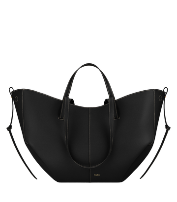 Cyme - Textured Black with Ecru Stitching