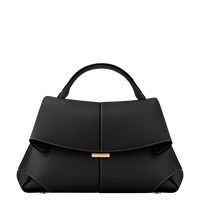 Mokki - Textured Black with Ecru Stitching