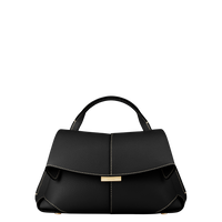 Mokki Mini - Textured Black with Ecru Stitching
