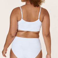 The High Waist Bikini Bottom - Ribbed - White