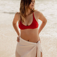 The Valencia Bikini Top - Flat - Cherry Red